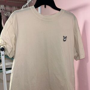 Playboy Cream T-Shirt with Embroidered Logo